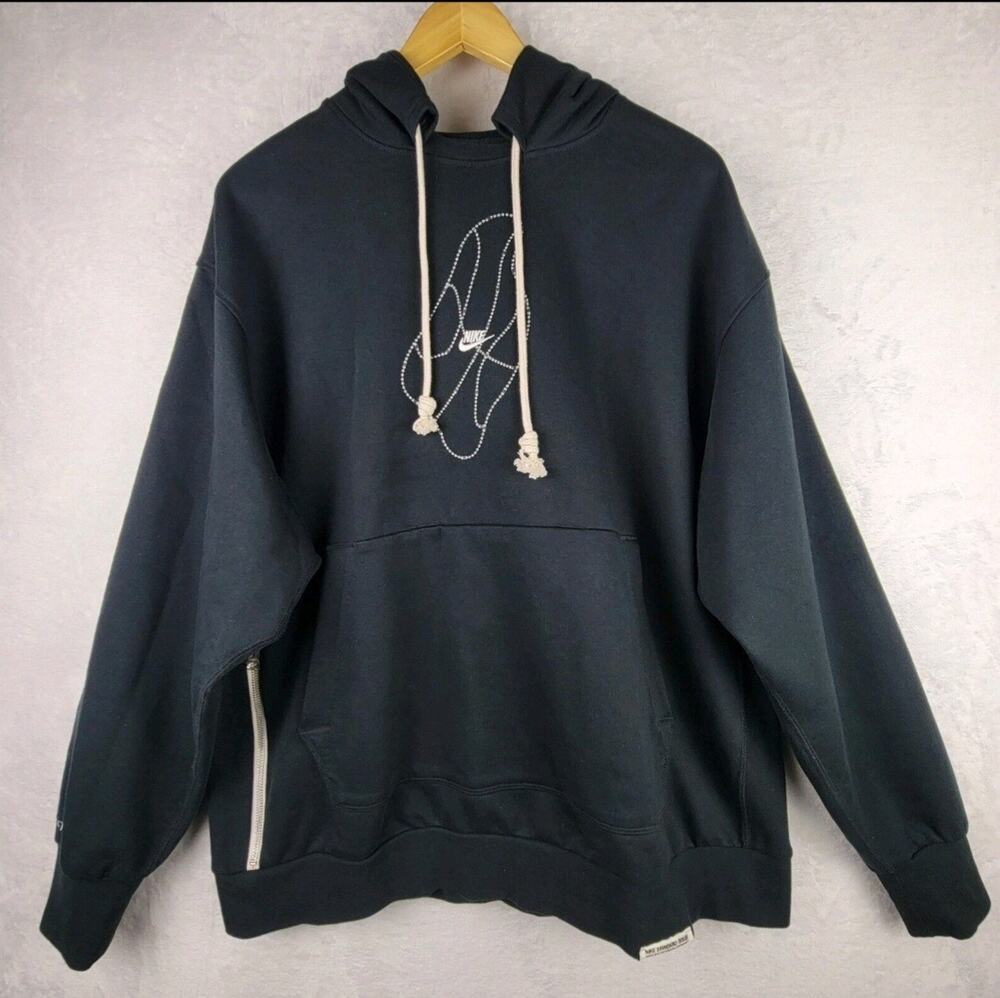 Men Sz XL Hoodie Black Sweatshirt Logo Graphic Basketball Street Casual Nike